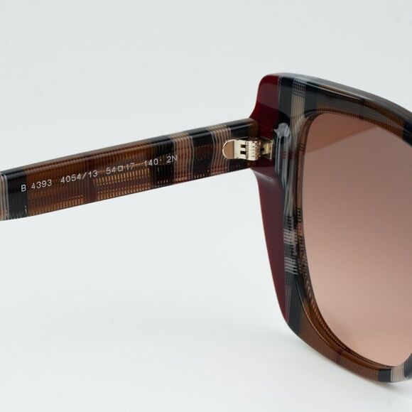 NEW Burberry BE4393 MERYL 405413 Check Bordeaux Gradient Women Sunglasses - Picture 8 of 9